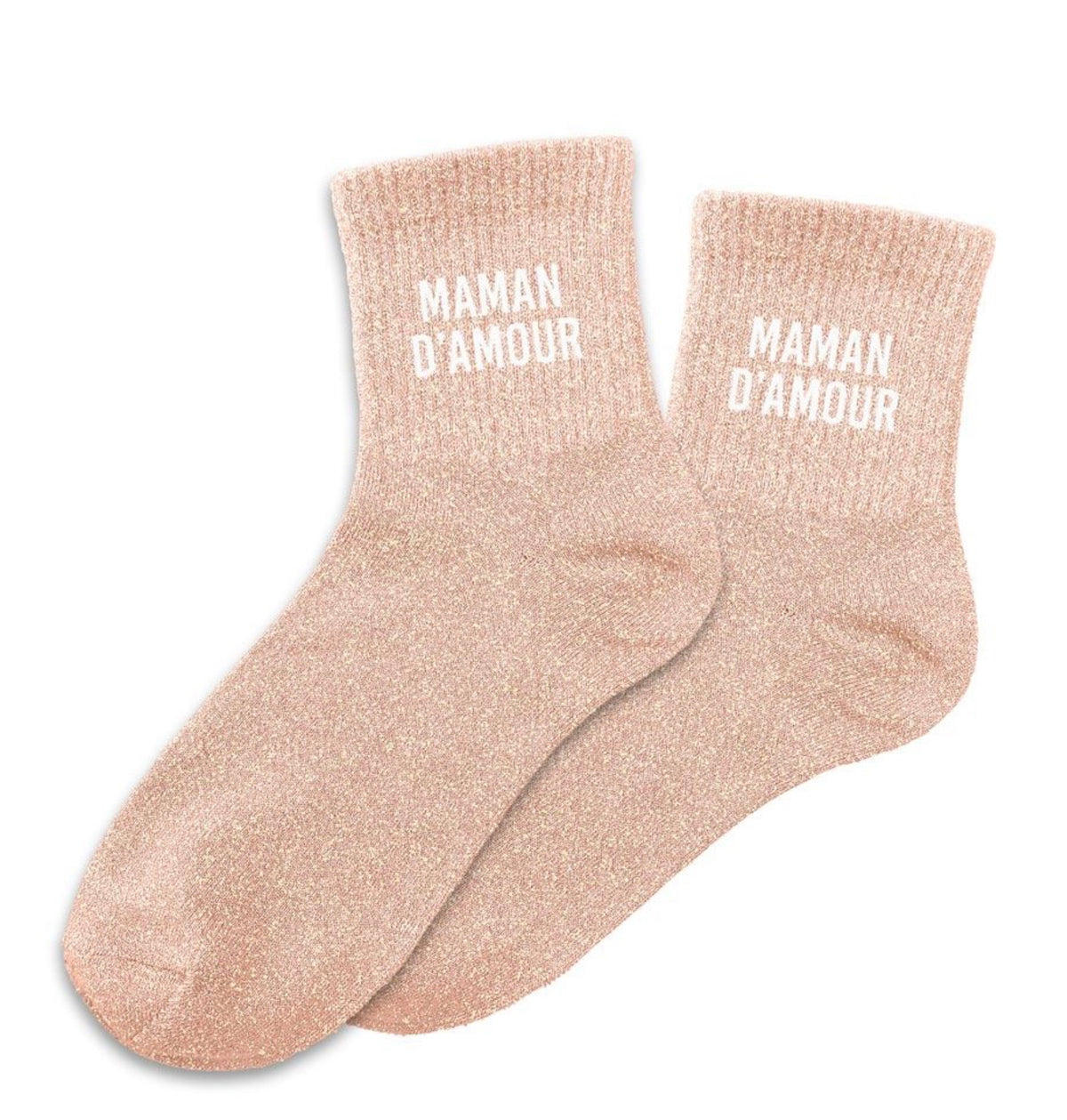 Chaussettes pailletées « Maman d’amour »