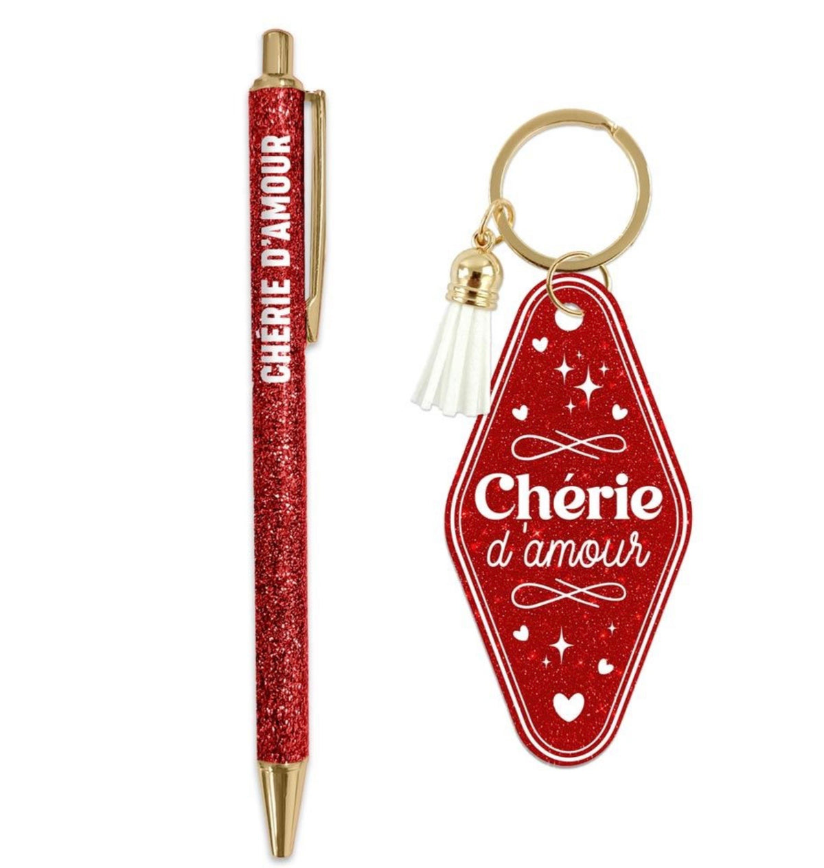Stylo & Porte-clés « Chérie d’amour »