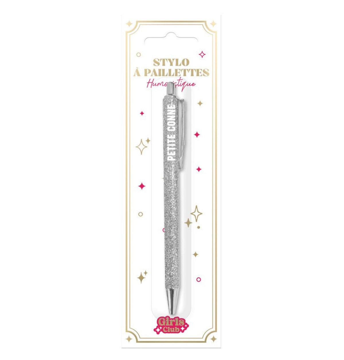 Stylo à paillettes « Petite conne »