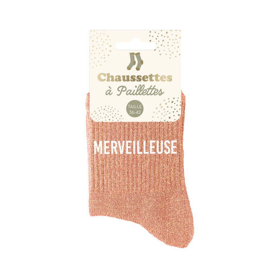 Chaussettes pailletées « Merveilleuse »
