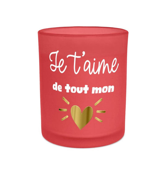 Bougie Affective rouge « Je t’aime de tout mon cœur »