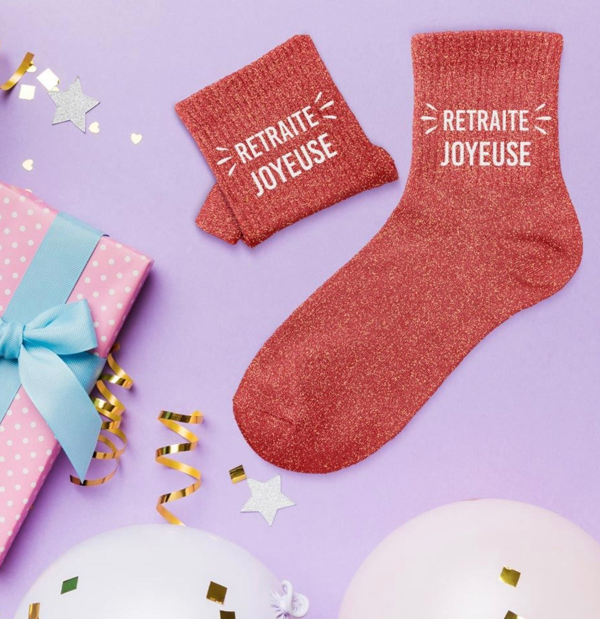 Chaussettes Pailletées « Retraite Joyeuse »