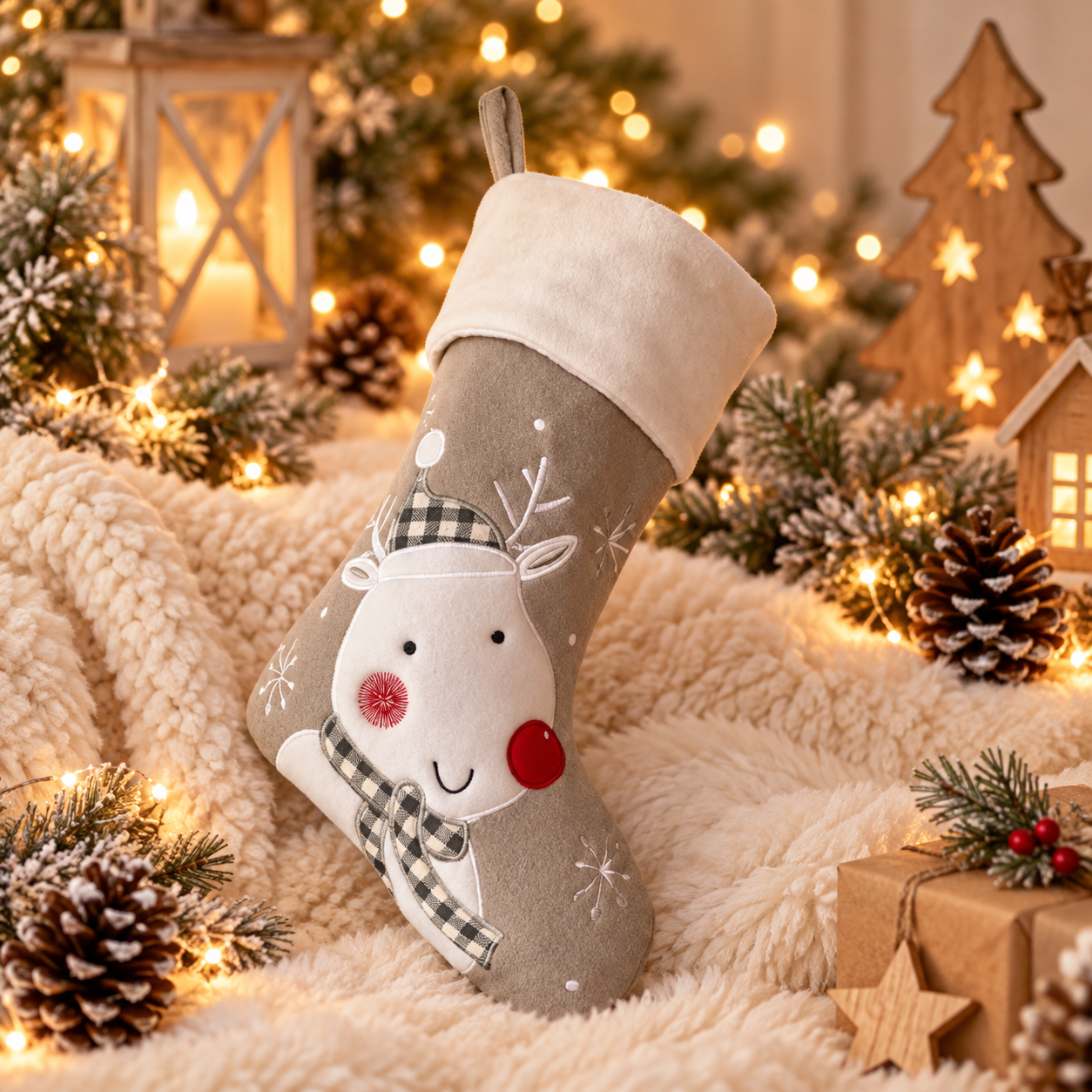 Chaussette de Noël renne