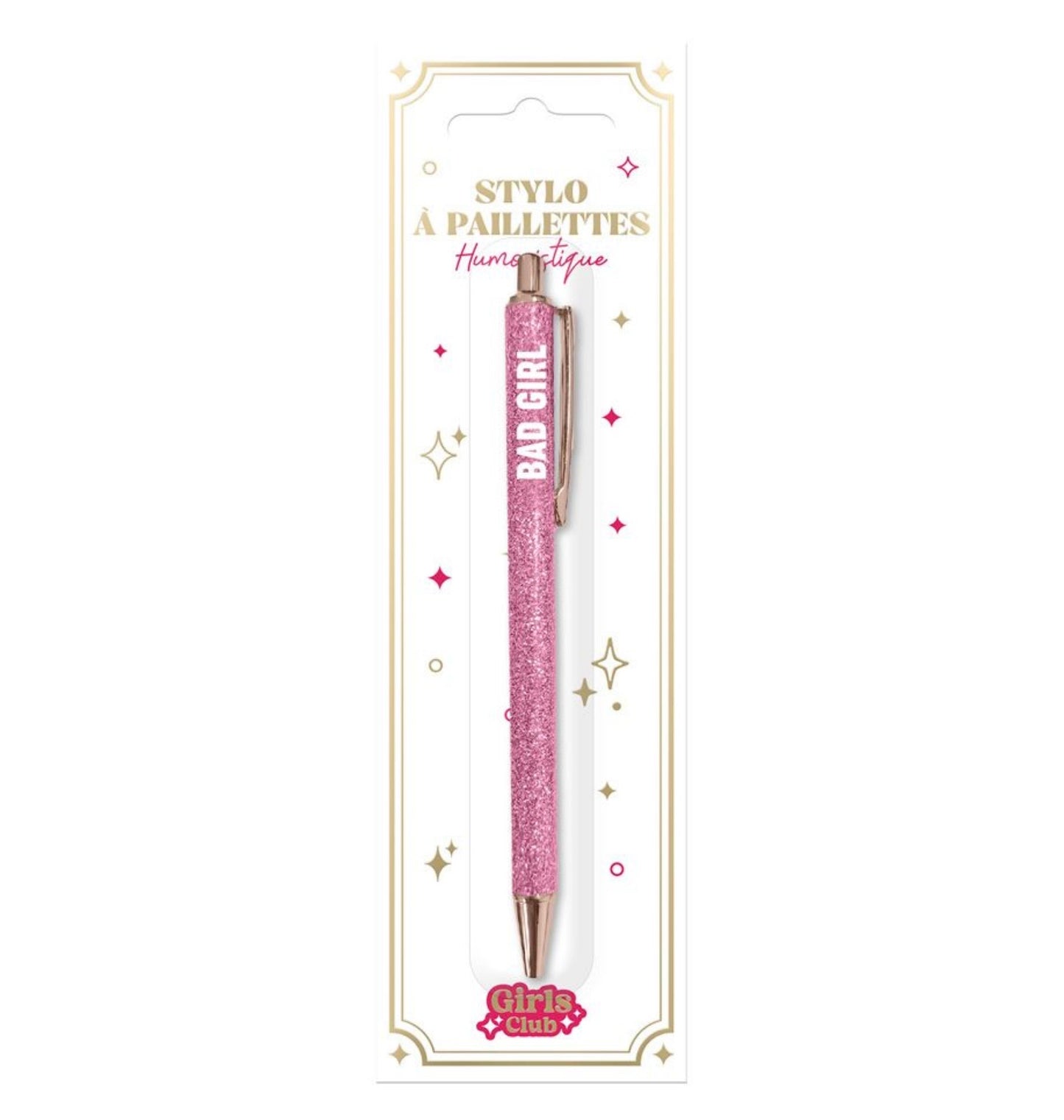 Stylo à paillettes « Bad girl »