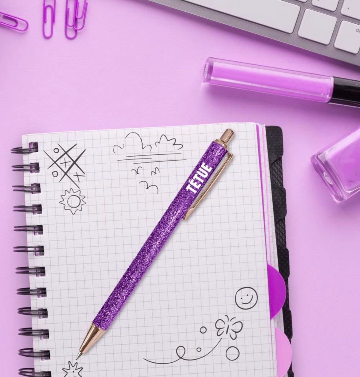 Stylo à Paillettes « Têtue »