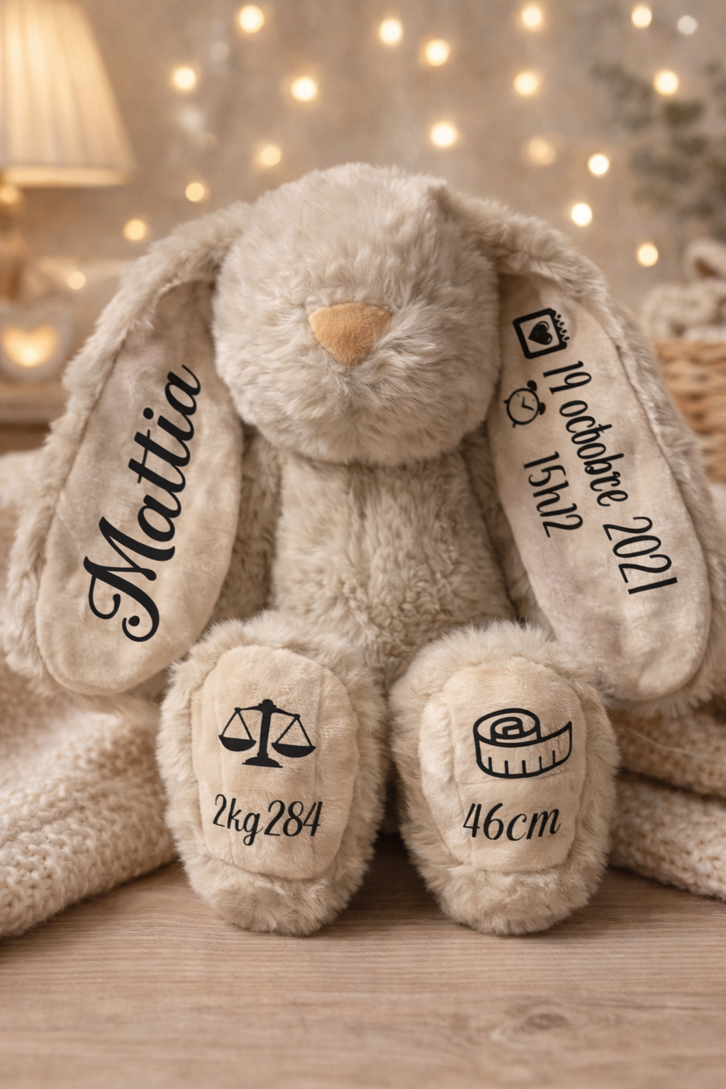 🐰 Lapin personnalisé naissance 💖