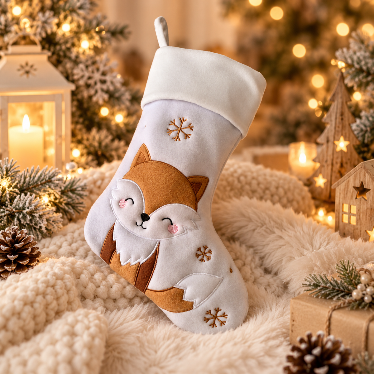 Chaussette de Noël renard