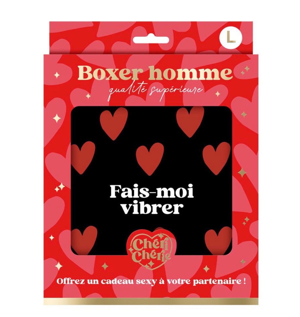 Boxer motifs cœur « Fais-moi vibrer »