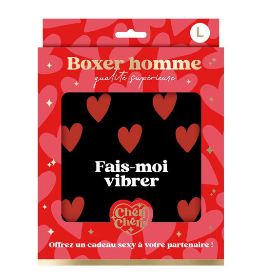 Boxer motifs cœur « Fais-moi vibrer »