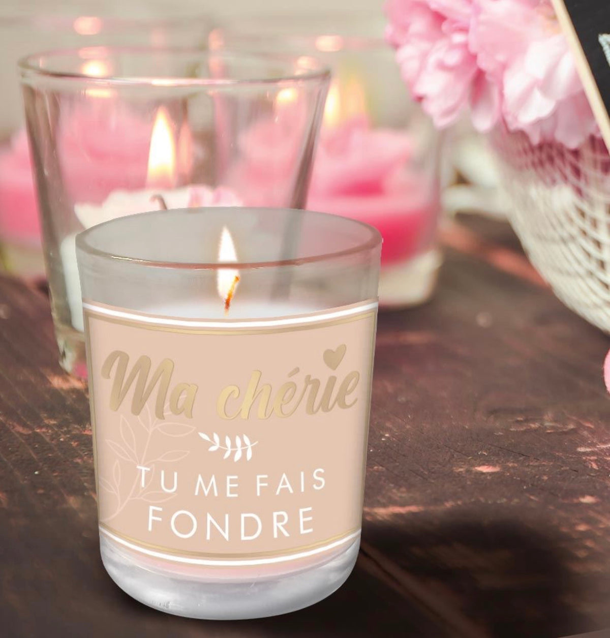 Bougie « Ma chérie tu me fais fondre »