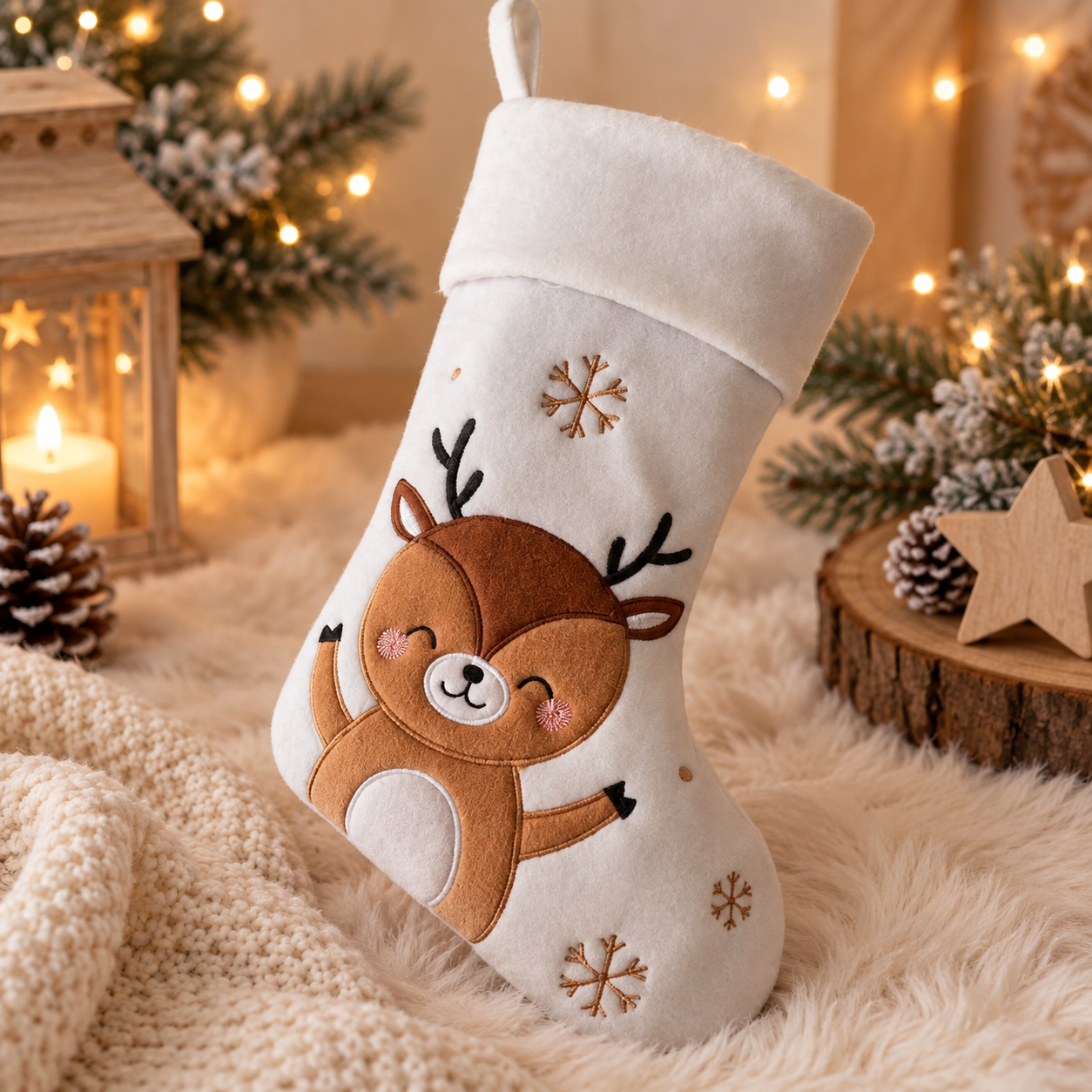 Chaussette de Noël petit renne