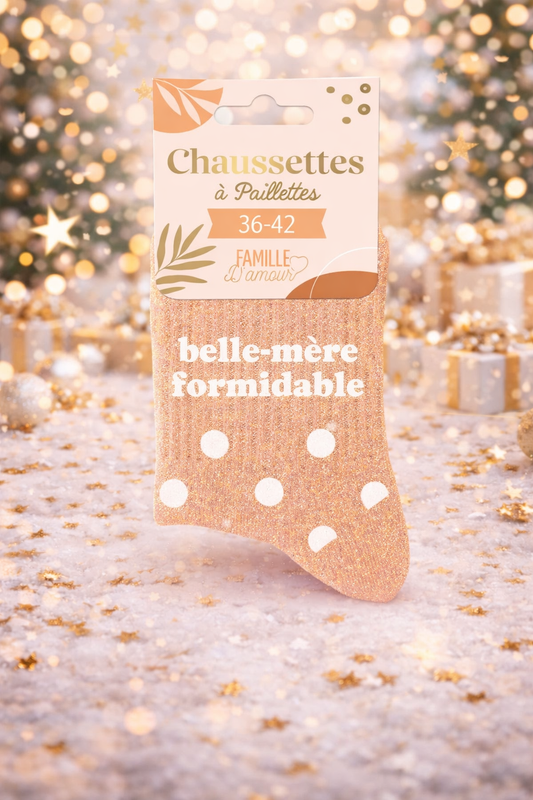 Chaussettes Pailletées « Belle-mère formidable »