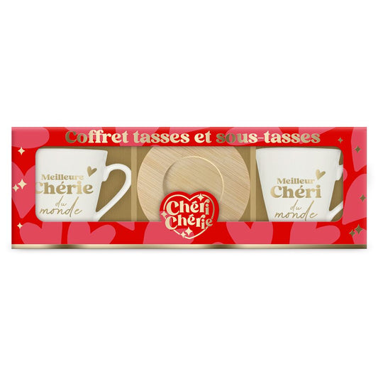 Coffret duo tasses + sous-tasses