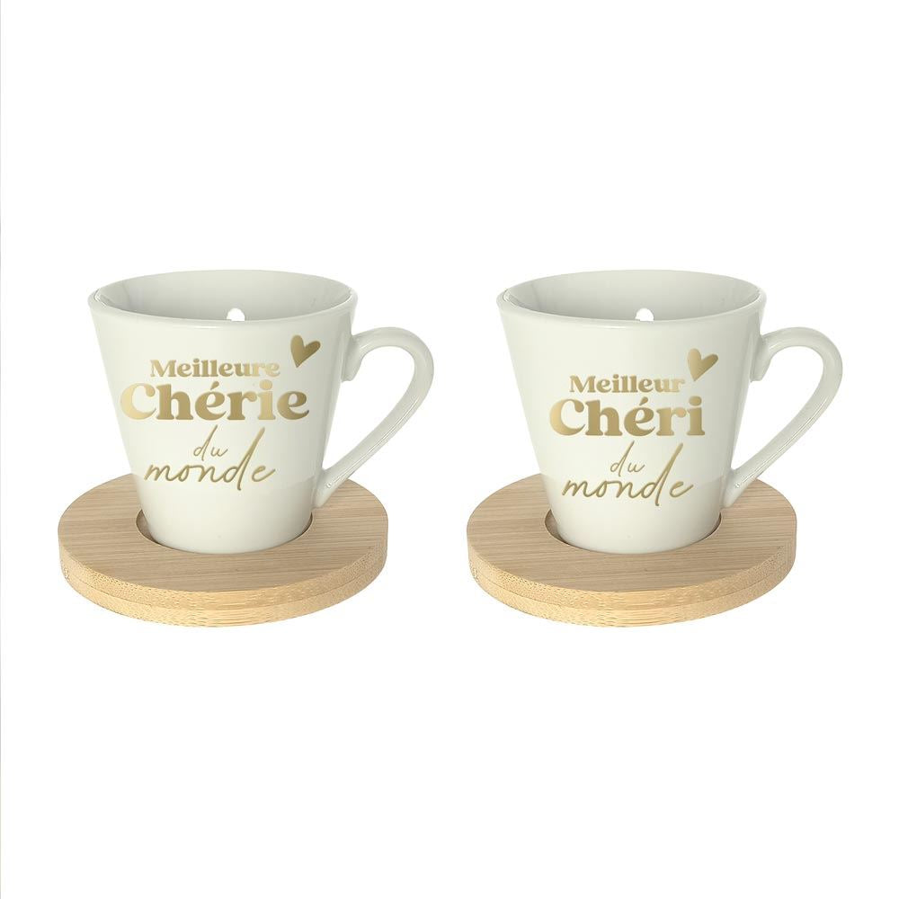 Coffret duo tasses + sous-tasses